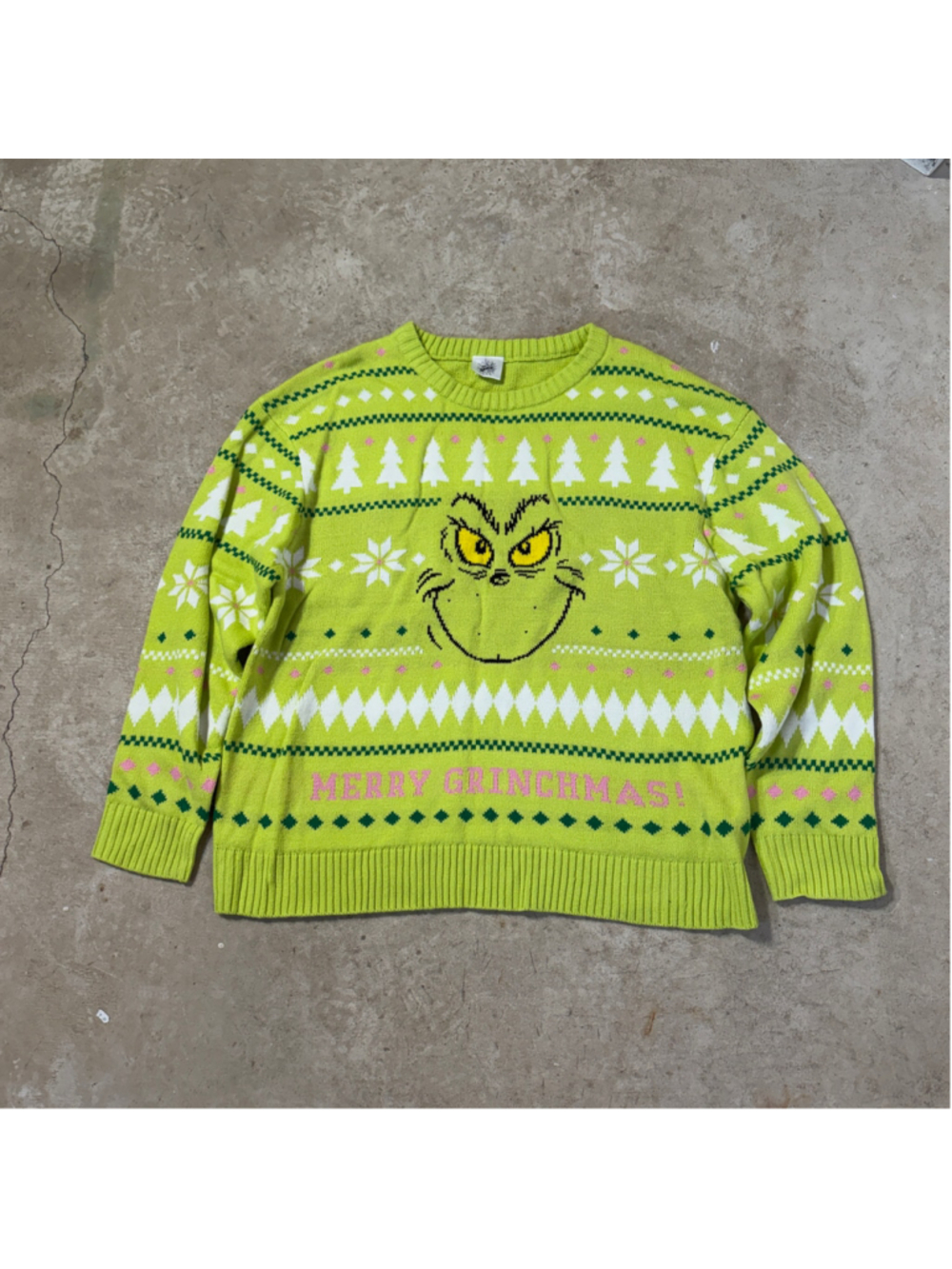 Dr. Seuss The Grinch Merry Grinchmas Lime Green Ugly Christmas Sweater Size 2X